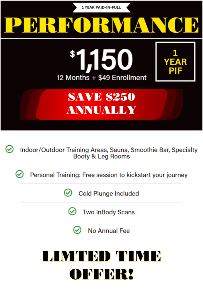 Performance Plan 1 year paid in full at Gold's Gym Tampa Gas Worx